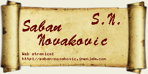 Šaban Novaković vizit kartica